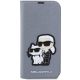 3. Etui Karl Lagerfeld Saffiano Karl&Choupette na iPhone 14 Pro Max - srebrne