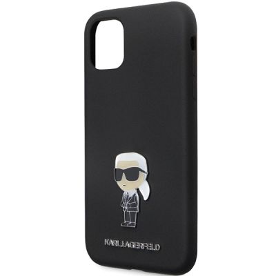 6. Etui Karl Lagerfeld Silicone Ikonik Metal Pin na iPhone 11 / Xr - czarne