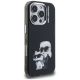 4. Etui Karl Lagerfeld IML Aquarelle Karl & Choupette & Logo na iPhone 16 Pro czarne