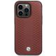 3. Etui BMW Leather Diamond Pattern MagSafe na iPhone 14 Pro - burgundowe
