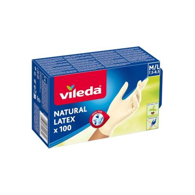 3. Rękawice lateksowe Vileda Natural Latex M/L 100 szt