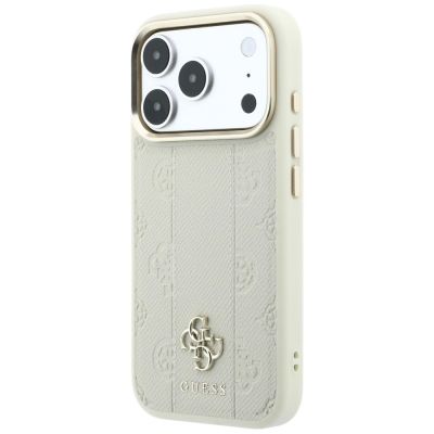 10. Etui Guess Stripe Peony 4G Logo MagSafe na iPhone 18 Pro Max / 17 Pro Max - beżowe