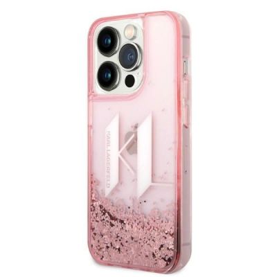 2. Etui Karl Lagerfeld Liquid Glitter Big KL na iPhone 14 Pro Max 6,7" - różowe