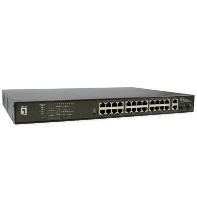 2. Przełącznik LevelOne GB PoE+ 28-portowy 19" 390W 1Gbps