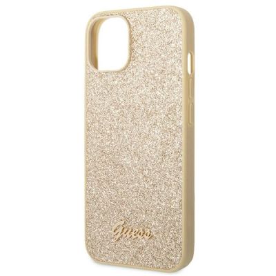 6. Guess GUHCP14SHGGSHD iPhone 14 6,1" złoty/gold hard case Glitter Script