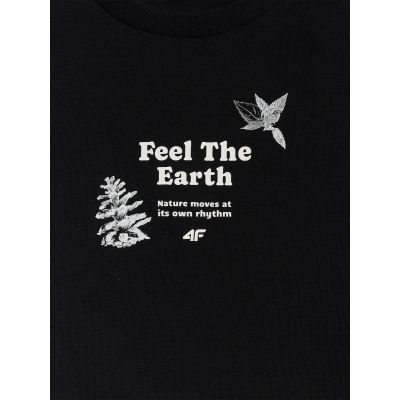 6. T-shirt regular z nadrukiem damski 4F 4FRSS26TTSHF3704-20S