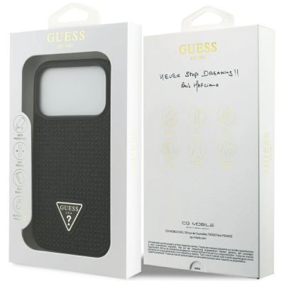 8. Etui Guess Rhinestone Triangle Logo na iPhone 17 Pro - czarne