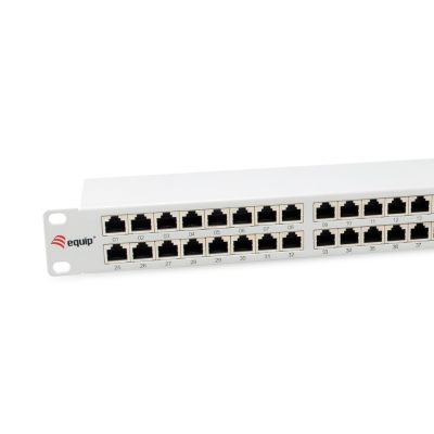 2. Wyposażenie 19" Patch Panel 48xRJ45 Cat6a FTP 1U 500MHz RAL7035