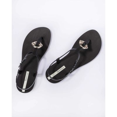 5. Ipanema Sandal Class sandały japonki damskie modne czarne ze złotym