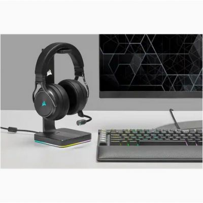 10. Corsair VIRTUOSO RGB Wireless XT Zestaw słuchawkowy Przewodowy i Bezprzewodowy Opaska na głowę Bluetooth Czarny