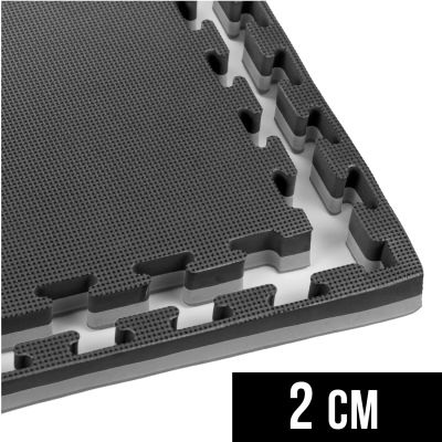 11. Mata do ćwiczeń z Ceryfikatem Bezpieczeństwa - Puzzle 1x1m - Czarno - Szara 2 cm