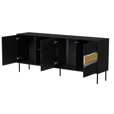3. Komoda INSERTO 3D1W 190x40x80 czarny + LED