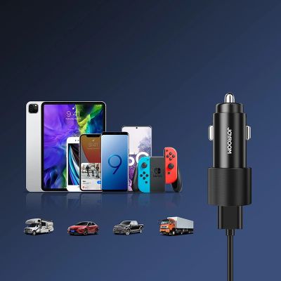 8. Joyroom samochodowa ładowarka 2 x USB z podświetleniem 24W czarny (JR-CL10)