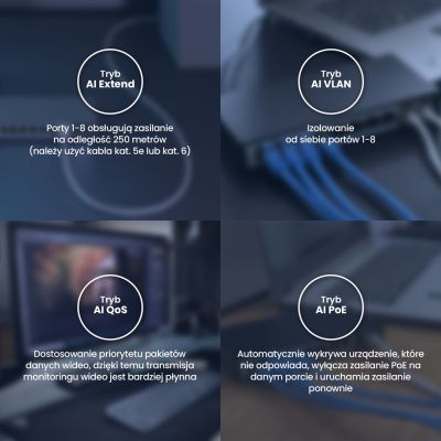 15. EXTRALINK CERES 8 PORTOWY SWITCH POE 48V 10/100MB 802.3AF 15,4W NA PORT