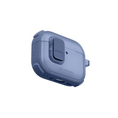 8. Etui AMAZINGTHING Titan Pro Mag Case Clear do AirPods Pro 3 - niebieskie