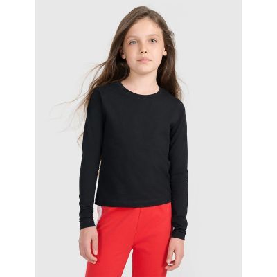 Longsleeve slim gładki dziewczęcy 4F 4FJRAW25TLONF603-20S