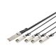 Digitus Kabel bezpośrednio podłączany 40G QSFP+ do 4 x SFP+ 1 m