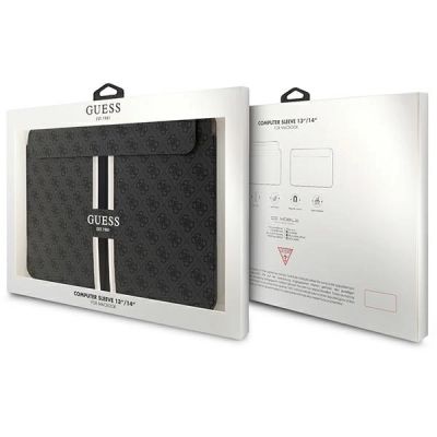 4. Pokrowiec Guess 4G Printed Stripes na laptopa 14" - czarny