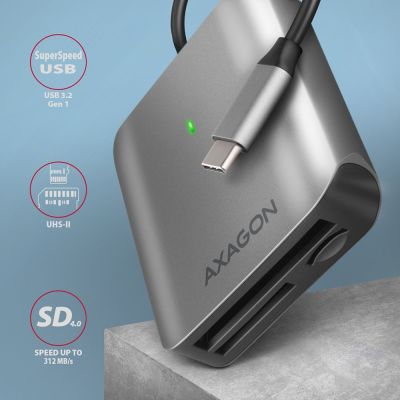 2. Axagon CRE-S3C czytnik kart USB 3.2 Gen 1 (3.1 Gen 1) Type-C Szary