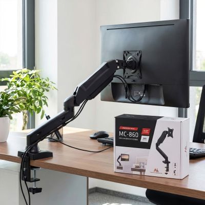 14. Uchwyt biurkowy do monitora Maclean MC-860 (biurkowy; 13" - 27"; max. 8kg)
