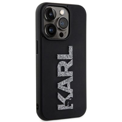 4. Etui Karl Lagerfeld 3D Rubber Glitter Logo na iPhone 15 Pro - czarne