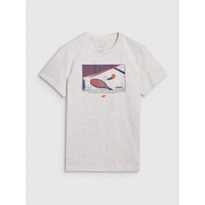 5. T-shirt regular z nadrukiem męski 4F 4FRSS25TTSHM2980-27M