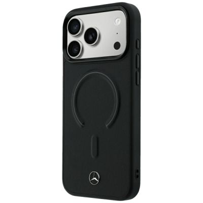 2. Etui Mercedes Leather 3D MagSafe do iPhone 18 Pro Max / 17 Pro Max - czarne