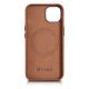 3. iCarer Case Leather pokrowiec etui z naturalnej skóry do iPhone 14 brązowy (WMI14220705-BN) (kompatybilne z MagSafe)