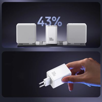 4. Ładowarka sieciowa Baseus EnerFill FE11 2 x USB-C / USB-A 100W - biała