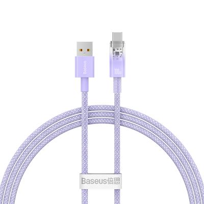 Kabel Baseus Explorer 100W USB-A - USB-C z inteligentnym czujnikiem temperatury 1m - fioletowy