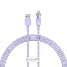 Kabel Baseus Explorer 100W USB-A - USB-C z inteligentnym czujnikiem temperatury 1m - fioletowy
