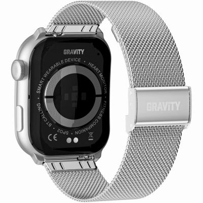 8. Smartwatch Damski GRAVITY GT28-10 Pasek + Bransoleta Biało Srebrny