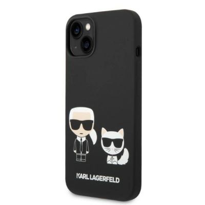 2. Etui Karl Lagerfeld Liquid Silicone Karl&Choupette MagSafe na iPhone 14 Plus - czarne