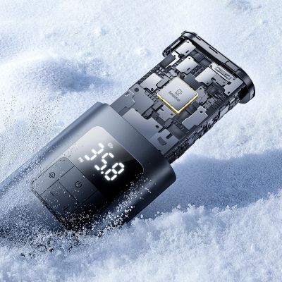 10. Kompresor do opon Baseus PrimeTrip VA1 75W 2w1 z latarką i powerbankiem 6000mAh - czarny