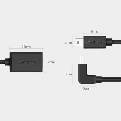 9. Adapter Ugreen US249 10383 mini USB-B (męski) / USB-A (żeński) OTG 10cm - szary