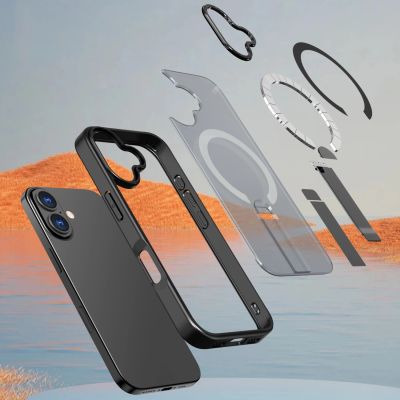 7. Etui Hybrid Armor X na iPhone 17 z podstawką kompatybilne z MagSafe - czarne