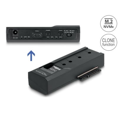 6. Delock - Kontroler pamięci - Funkcja klonowania - 2.5", 3.5", M.2 (6.4 cm, 8.9 cm) - Karta M.2 (PCIe NVMe i SATA) / SATA SSD - USB-C 3.2 (Gen 2x1)