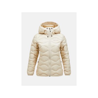 Kurtka puchowa damska PEAK PERFORMANCE Helium Down Hood Jacket Women beżowy