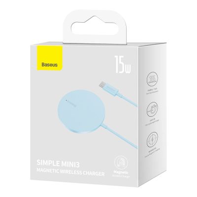 5. Baseus Simple Mini3 ładowarka magnetyczna MagSafe Qi 15W niebieska