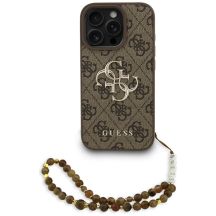 Etui Guess 4G Strap 4G Classic Logo na iPhone 16 Pro - brązowe