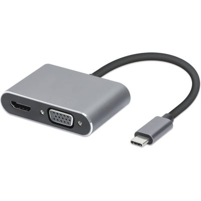 2. Hub USB Typ-C 4w1 USB 3.0 + PD 100W + HDMK 4k30Hz + VGA FullHD