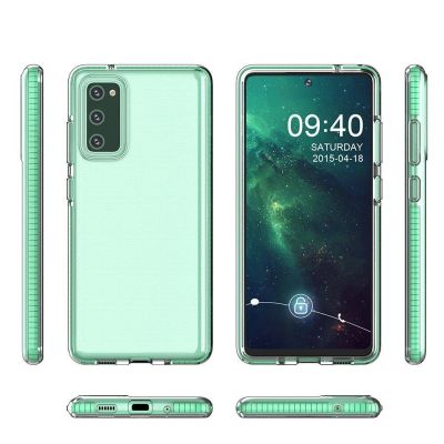 2. Spring Case pokrowiec żelowe etui z kolorową ramką do Samsung Galaxy A72 4G miętowy