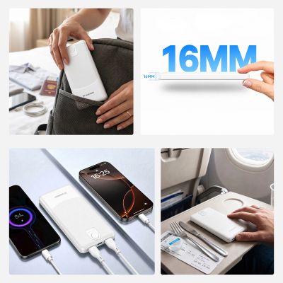 12. Powerbank Wozinsky Wpower WPBBK-3 10000 mAh 10 W 2x USB-A 2A - biały