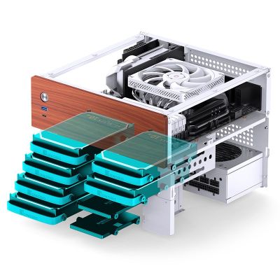 5. Jonsbo N4 WHITE zabezpieczenia & uchwyty komputerów Micro Tower Biały