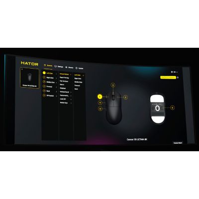 21. HATOR Quasar 3S Ultima 8K Wireless myszka Gaming Po prawej stronie RF Wireless + Bluetooth + USB Type-C Optyczny 30000 DPI