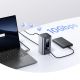 11. Stacja dokująca Baseus Spacemate RD1 hub 11w1 USB-C - 2xHDMI 4K@60Hz 2xDP 4K@60Hz 2xUSB-A 10Gb/s USB-C 10Gb/s RJ45 USB-A 480Mb/s USB-C PD mini jack 3.5mm ładowarka EU - szara