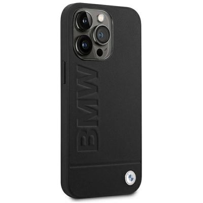 4. Etui BMW Leather Stamp na iPhone 14 Pro - czarne
