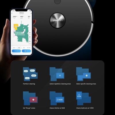 12. Robot sprzątający odkurzacz UWANT U100 Lite z funkcją mopa + stacja ładująca - szary
