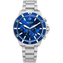 Zegarek Męski Giewont Chronograph Sapphire Srebrno Niebieski GW3970-B3