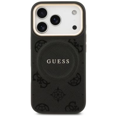 3. Etui Guess Peony Hot Stamp MagSafe na iPhone 17 Pro - czarne